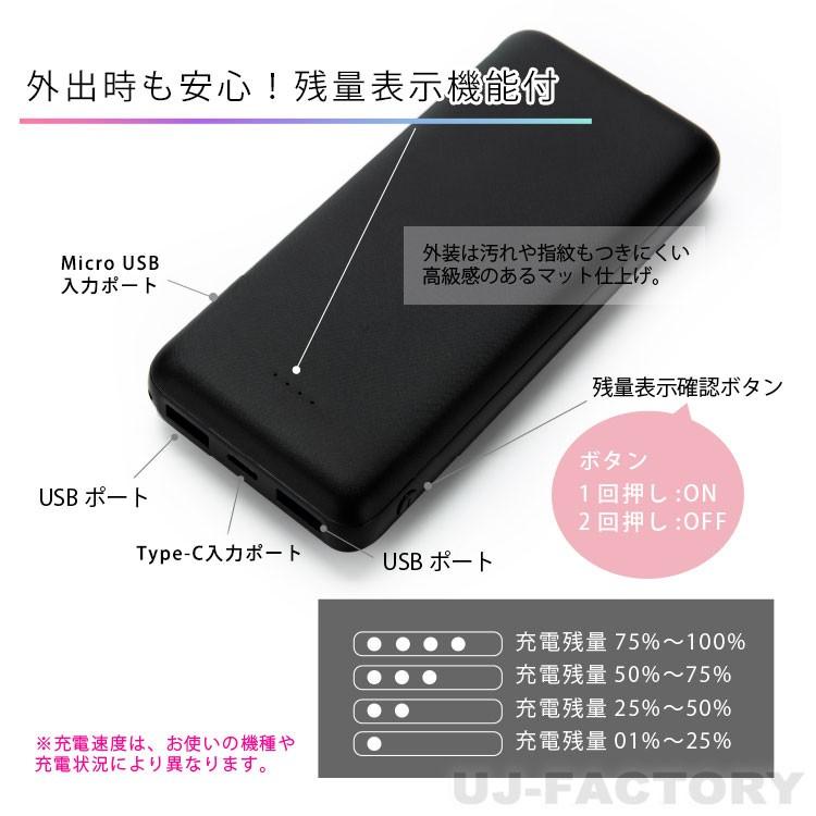 PSE認証取得済】モバイルバッテリー（スマホ充電器） 大容量20000mAh