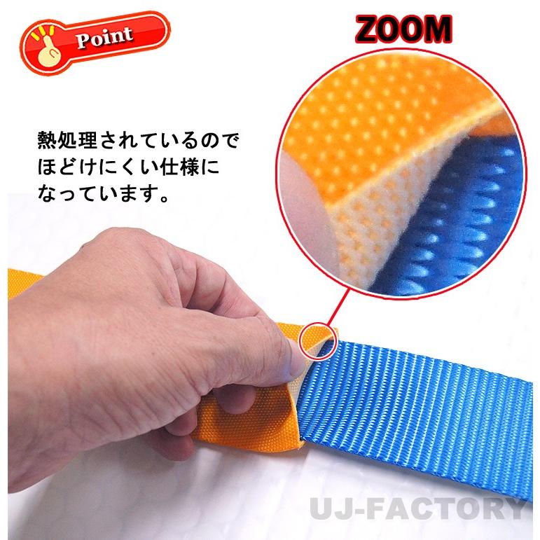 日本製 ラッシングベルト ラチェットバックル式 両端アイタイプ ベルト