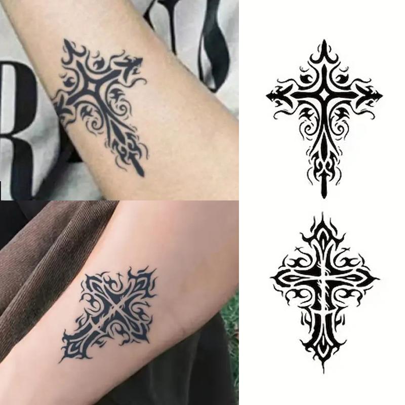 お得な2枚セットちょこっと タトゥーシール クロス 十字架 フェイク