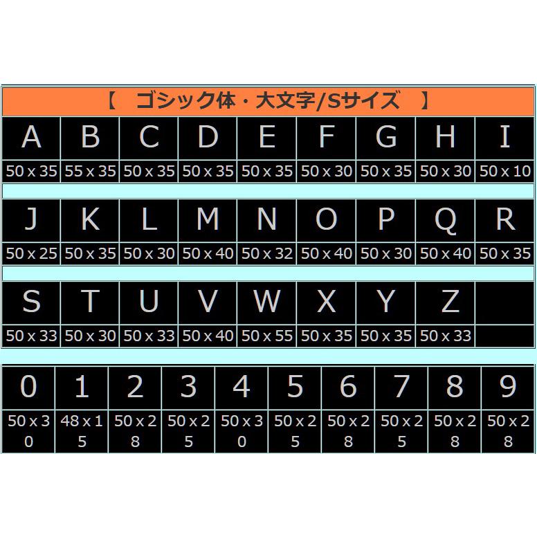 【ステンレス製 磨き仕上！】切文字パネル / 切り抜き文字・数字 《Sサイズ ゴシック体フォント》大文字 アルファベット（A〜Z）数字（0〜9）｜uj-factory｜04