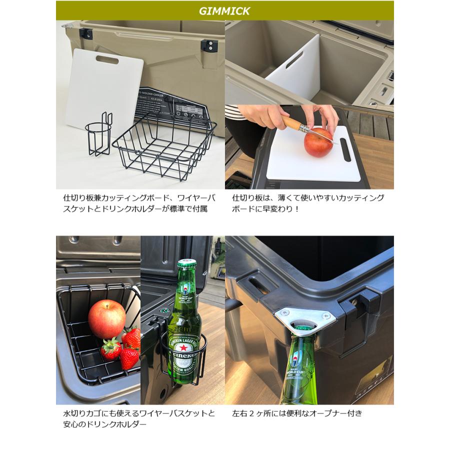 驚きの保冷力！ アイス エイジ (ICE AGE coolers) 容量45QT (42.6L) クーラーボックス 《チャコール》 キャンプ 冷蔵庫の代用に キュリアスの画像