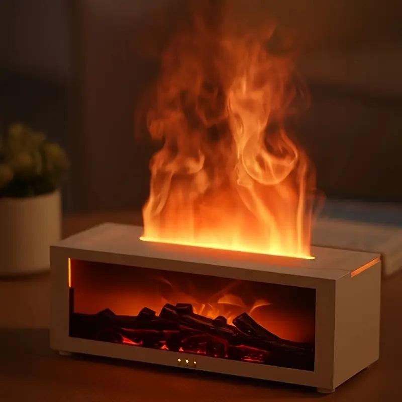 即納 花粉症対策にも有効！リアルに炎が揺らめく 暖炉型 加湿器