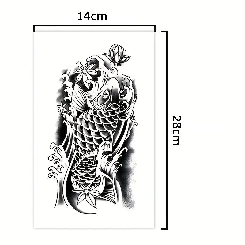 タトゥーシール 鯉 14cm×28cm / 鶴 17cm×24cm 刺青シール 和柄