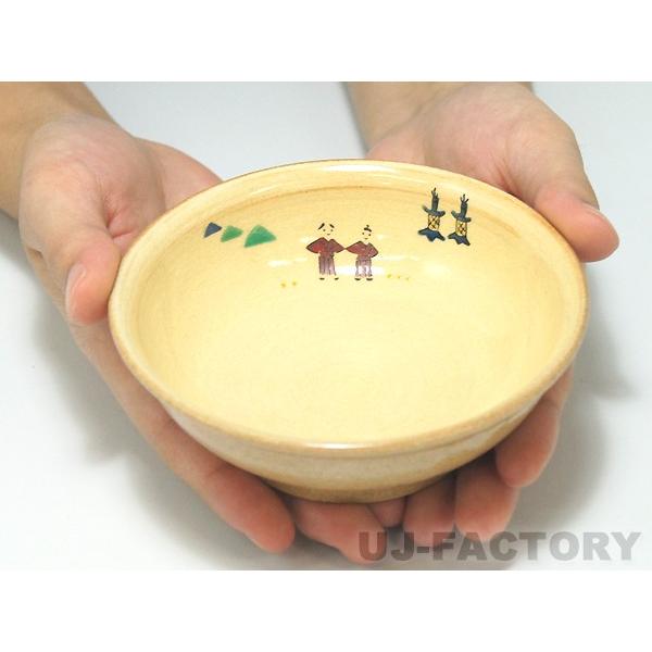 奈良 赤膚焼】 奈良絵粉引き豆皿（5個セット） 陶器 焼き物 茶器 茶碗