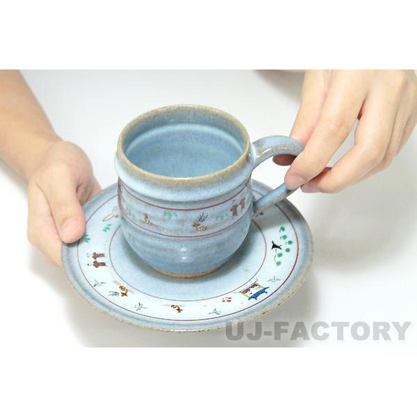 奈良 赤膚焼】奈良絵コーヒーセット(2個セット) 陶器 焼き物 奈良 赤膚焼】奈良絵コーヒーセット(2個セット) 陶器 焼き物