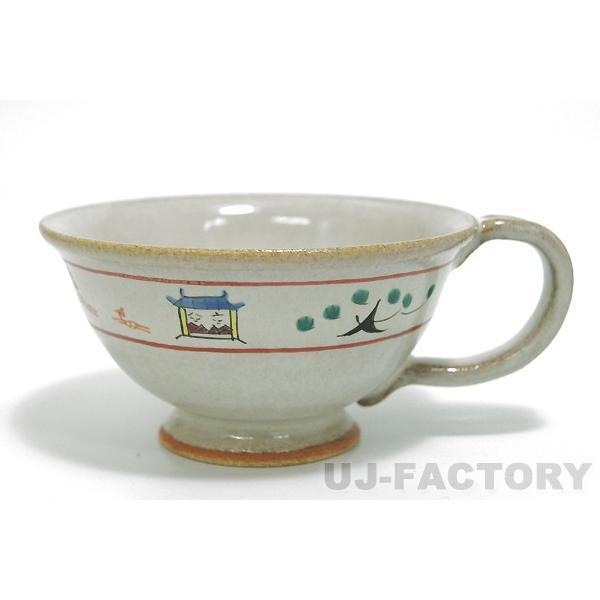 奈良 赤膚焼】 奈良絵紅茶揃 陶器 焼き物 茶器 茶碗 奈良 赤膚山 大塩