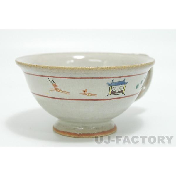 奈良 赤膚焼】 奈良絵紅茶揃 陶器 焼き物 茶器 茶碗 奈良 赤膚山 大塩