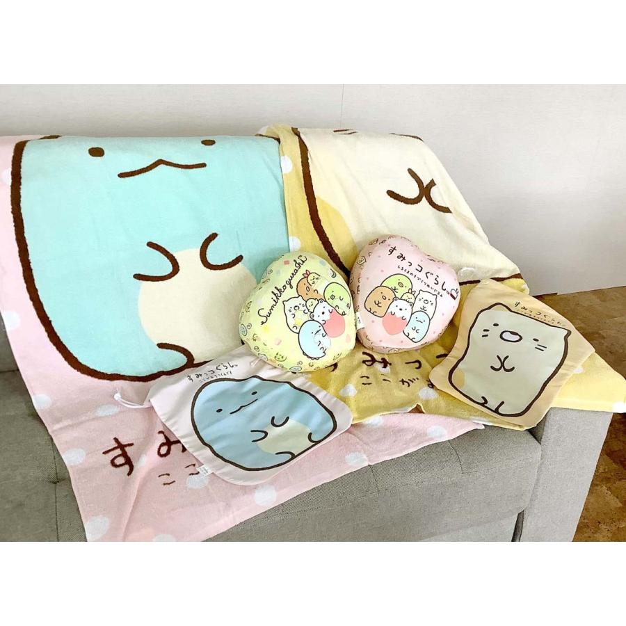 ☆【1個】すみっコぐらし ハート型マチ付き もちもちクッション