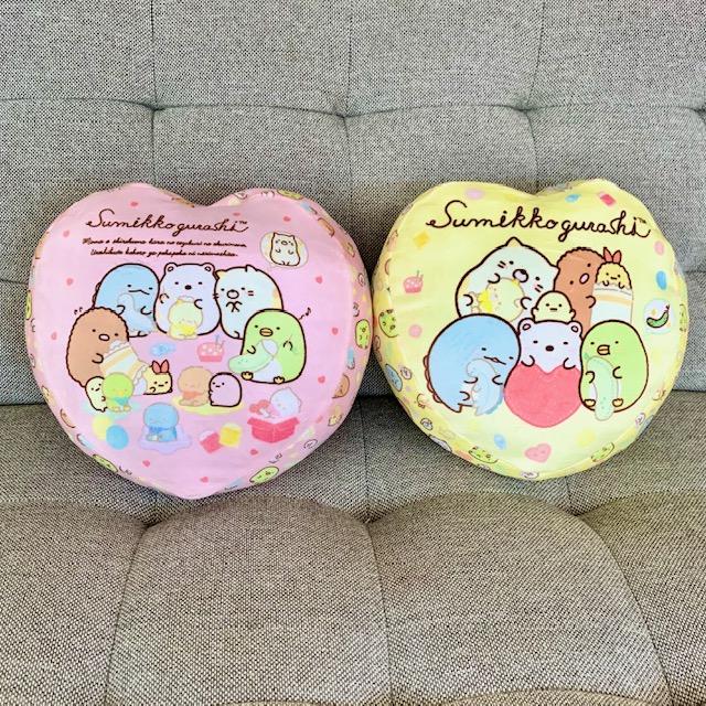 ☆【1個】すみっコぐらし ハート型マチ付き もちもちクッション