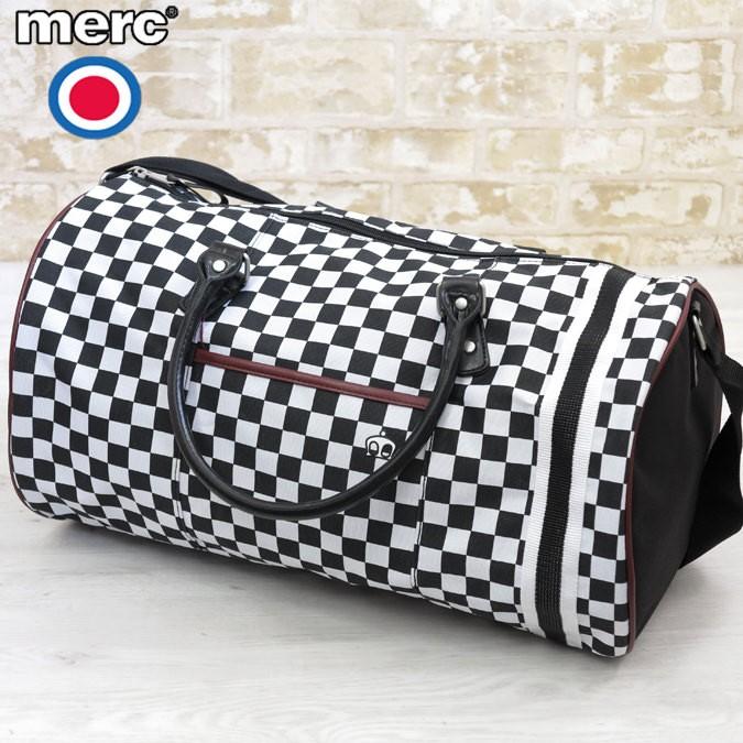 メルクロンドン Merc London スカ チェッカー バレルバッグ 46cm×26cm×22cm