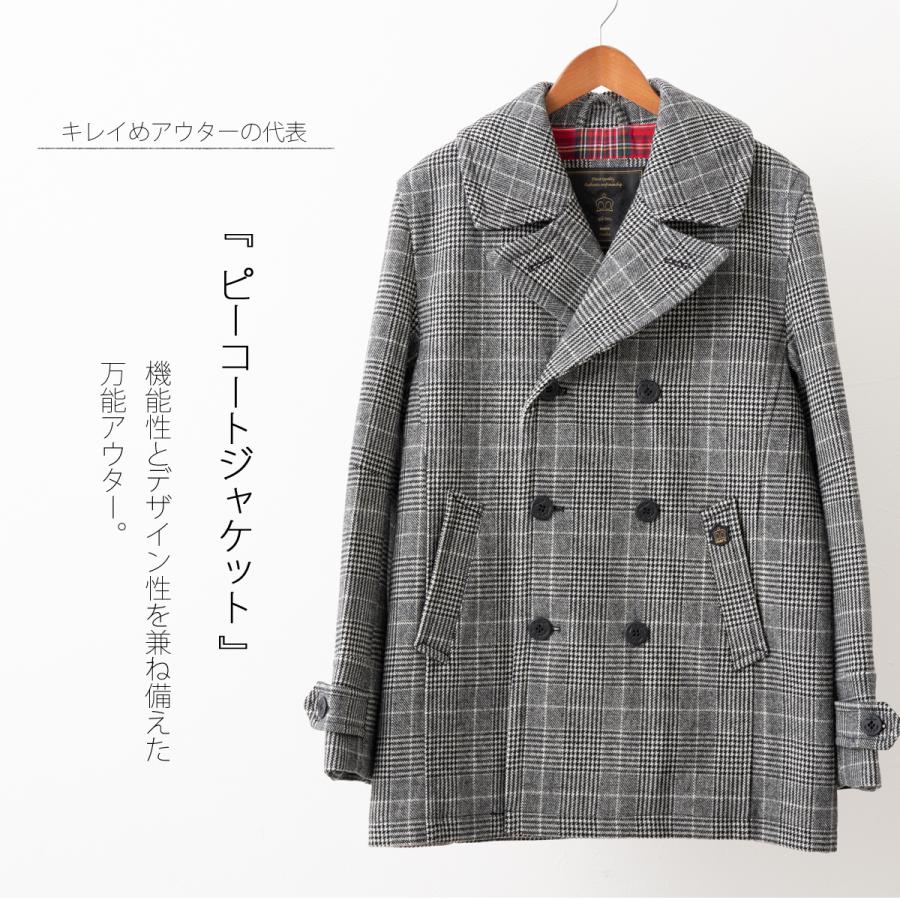 メルクロンドン メンズ ピーコート チェック柄 Merc London Pコート プリンス オブ ウェールズ ブラック モノトーン ダブルボタン モッズ メルクロンドン メンズ ピーコート チェック柄 Merc London Pコート プリンス オブ ウェールズ ブラック モノトーン ダブルボタン モッズ