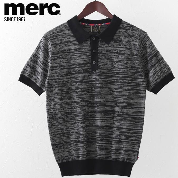 最適 メルクロンドン Merc London ポロシャツ ポロ ニット スペースダイ W1 プレミアム ブラック メンズ
