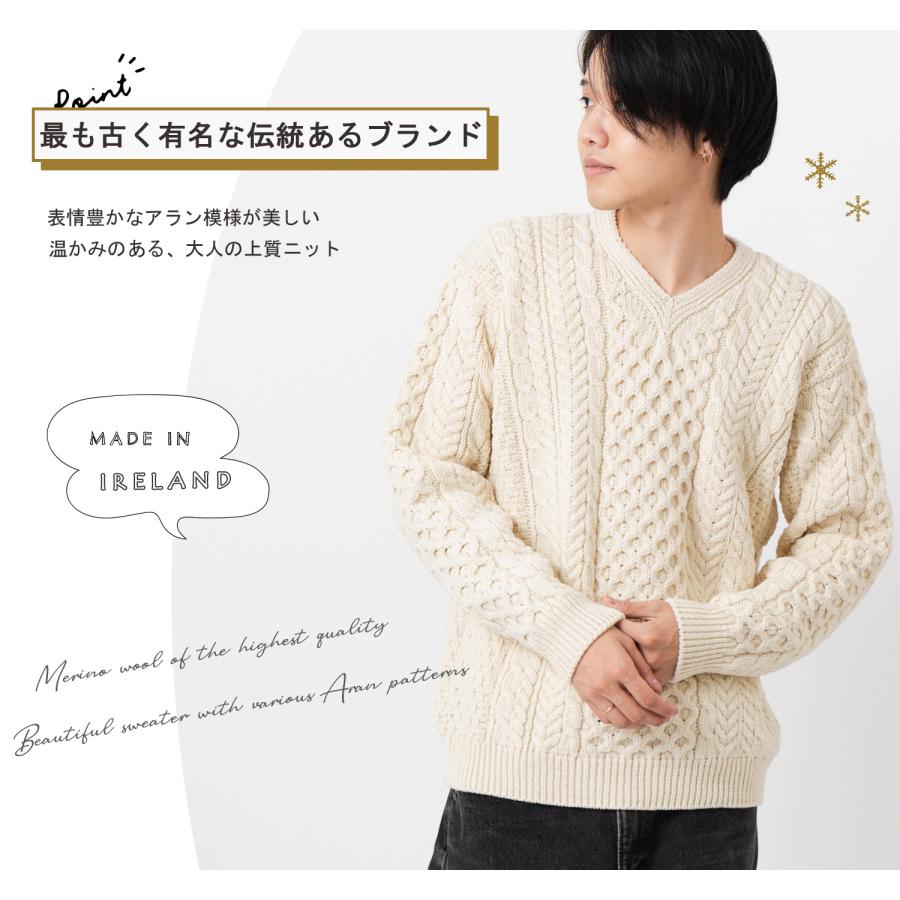 ARAN WOOLLEN MILLS アラン ウーレンミルズ メリノウール Vネック 
