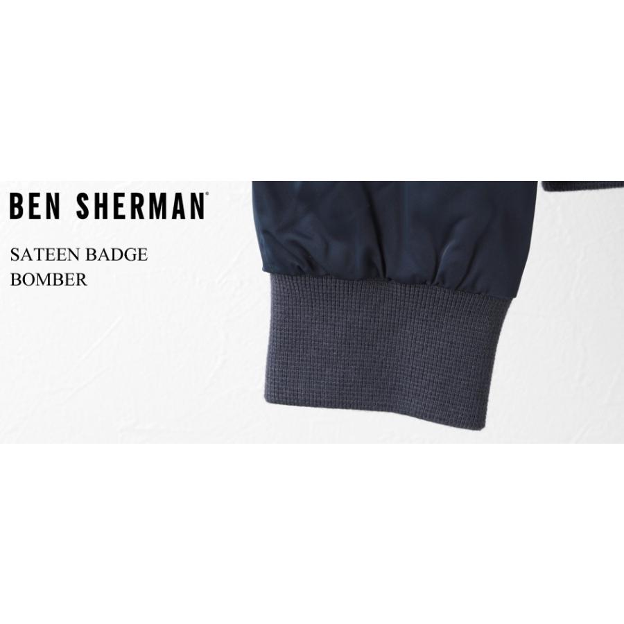 Ben Sherman（ベンシャーマン） ボンバージャケット サテンバッジ ダークネイビー キルティング メンズ プレゼント ギフト ...
