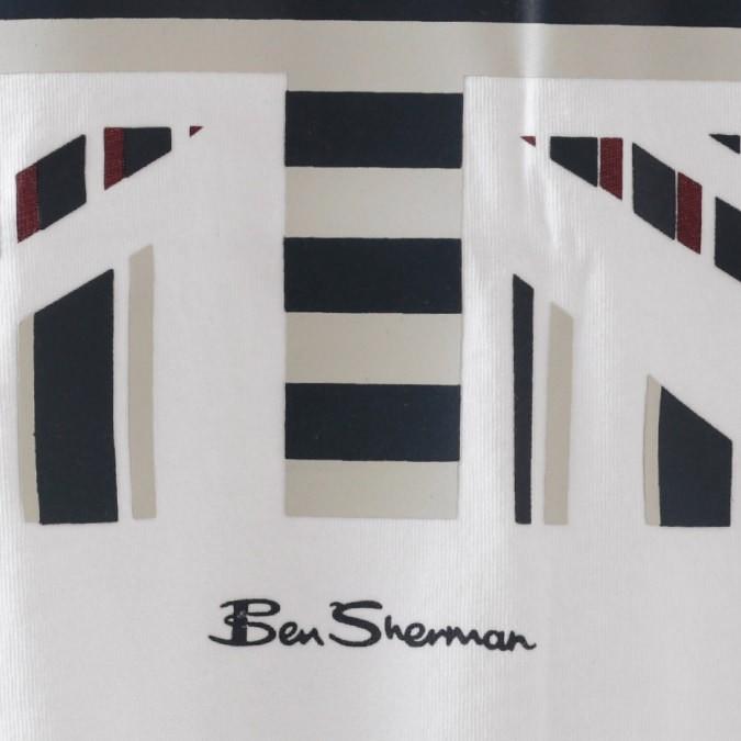 ベンシャーマン メンズ Tシャツ ユニオンジャック インフルエンス シェブロン Ben Sherman ホワイト レギュラーフィット｜ukclozest｜09