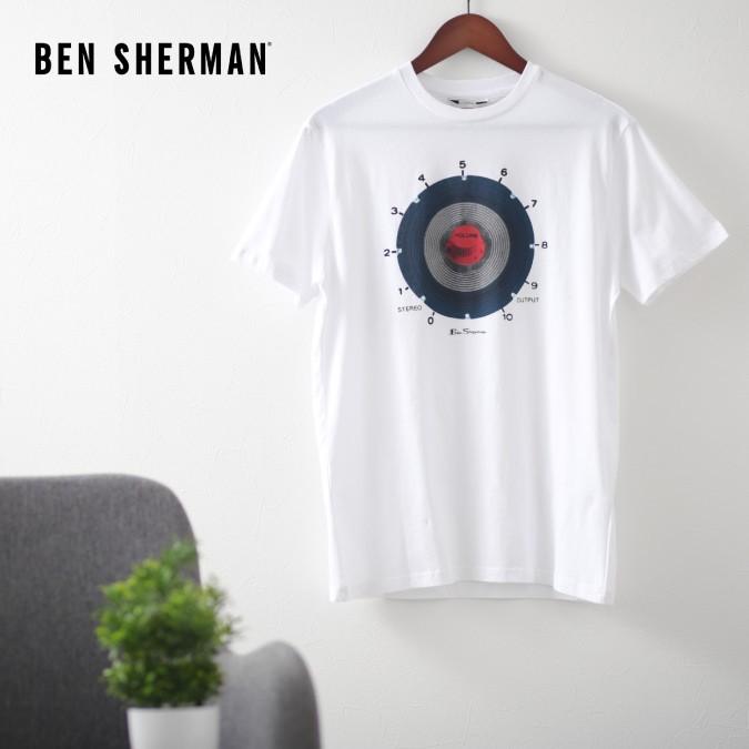 ベンシャーマン メンズ Tシャツ ターゲットマーク エクイップメント Ben Sherman ホワイト ターゲット レギュラーフィット