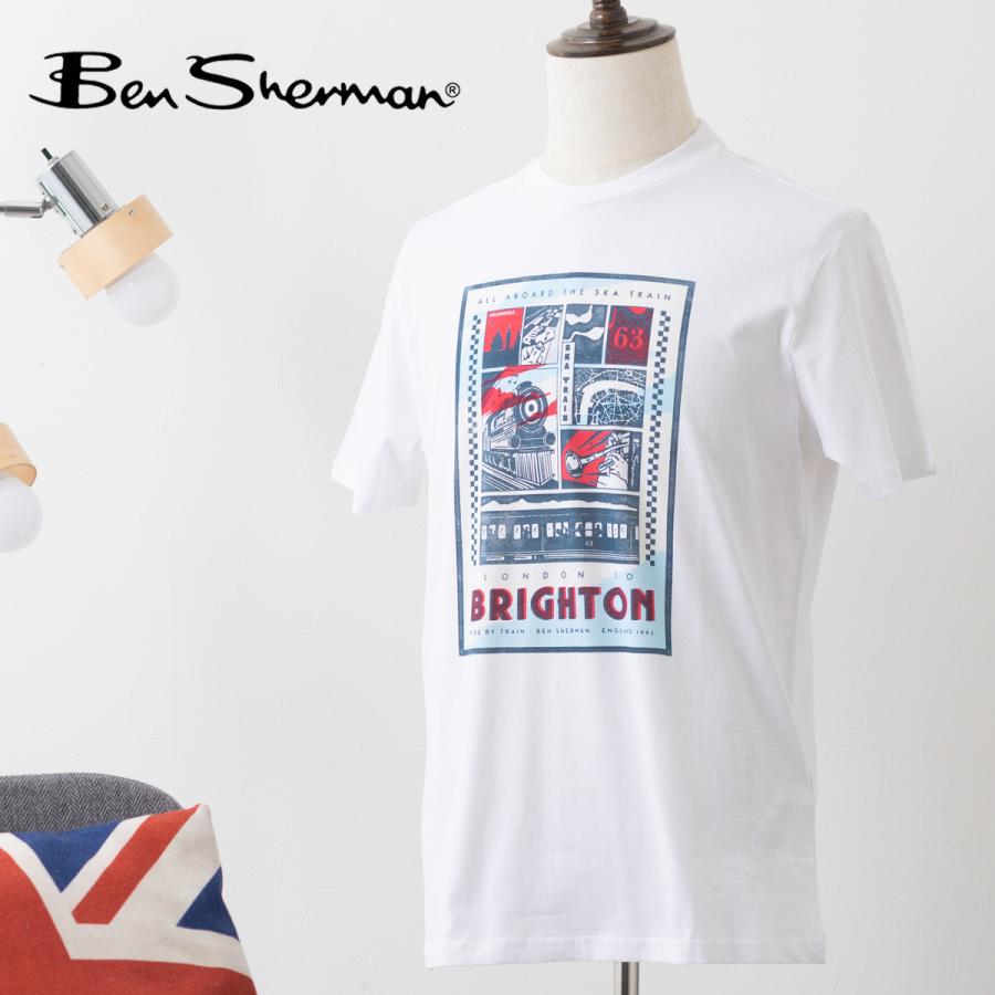 Ben Sherman（ベンシャーマン） メンズ Tシャツ 半袖 トレインポスター