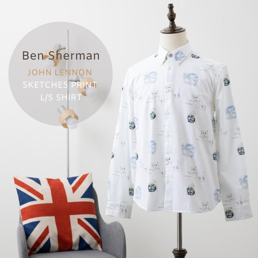 ベンシャーマン Ben Sherman ジョンレノンコラボ スケッチプリント 