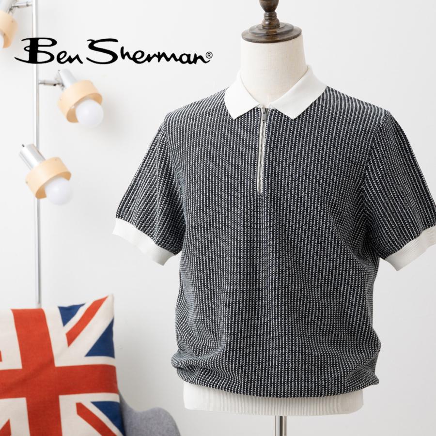 Ben Sherman（ベンシャーマン） 半袖ポロシャツ ジップネックポロ 