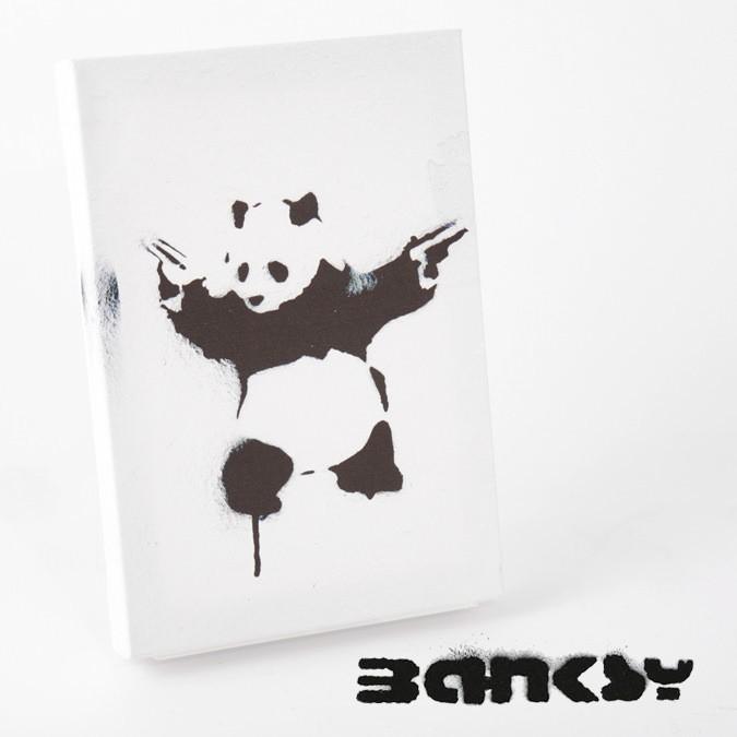BANKSY CANVAS ART SMALL キャンバス アートパネル ポスター スモール  "Panda With Guns" 31.5cm × 21cm｜ukclozest