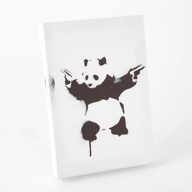 BANKSY CANVAS ART SMALL キャンバス アートパネル ポスター スモール  "Panda With Guns" 31.5cm × 21cm｜ukclozest｜05