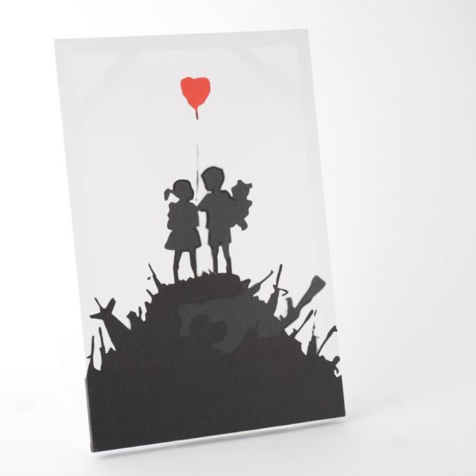 BANKSY CANVAS ART バンクシー キャンバスアート ポスター  "Kids On Gun Hill" 60cm × 40cm｜ukclozest｜04