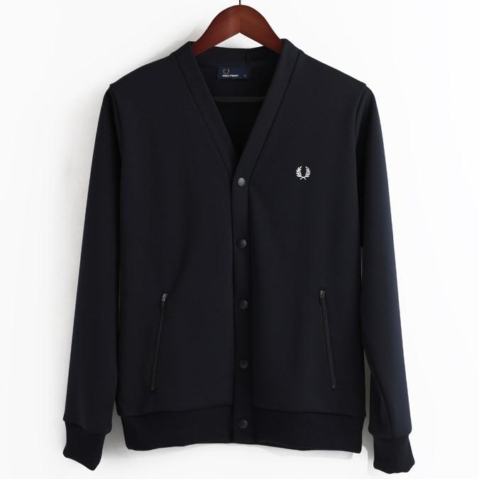 フレッドペリー 正規販売店 Fred Perry ジャージカーディガン 2色 ブラック ネイビー 日本製｜ukclozest｜02