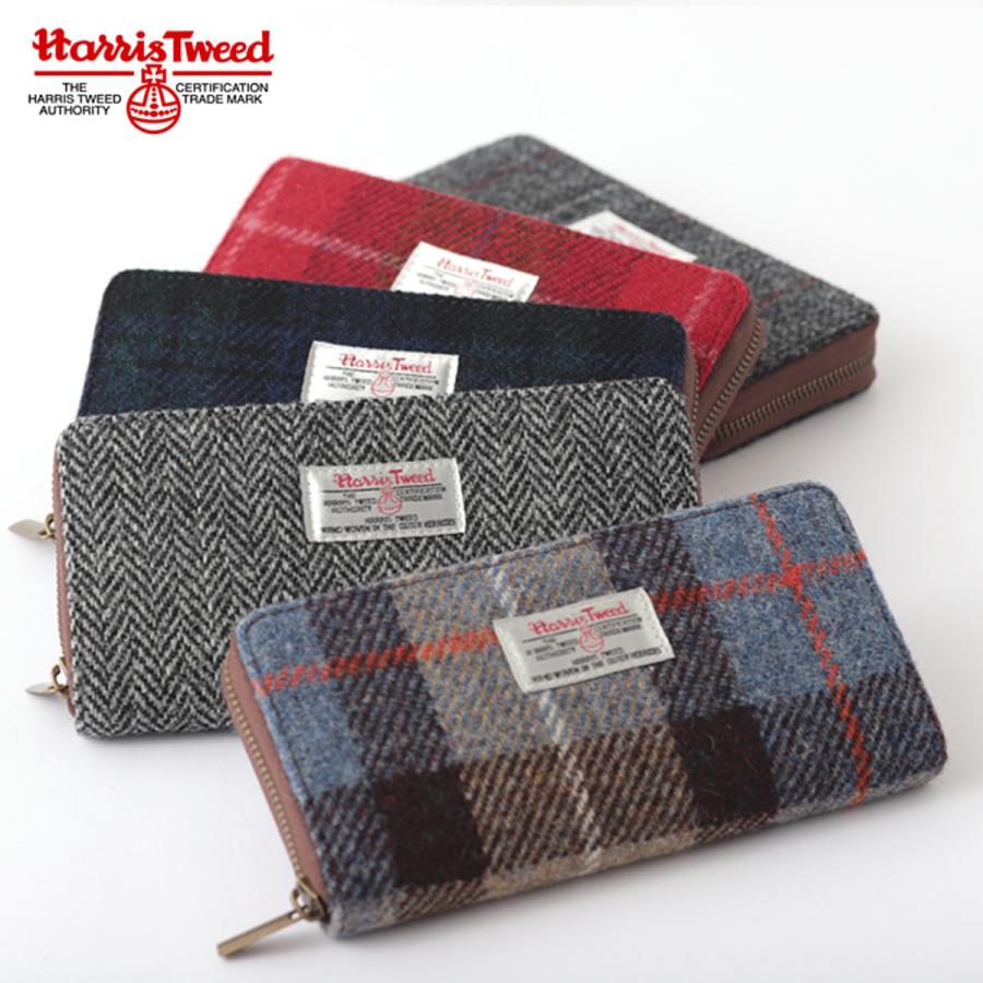 HARRIS TWEED（ハリスツイード） 100% 長財布 ラウンドファスナー