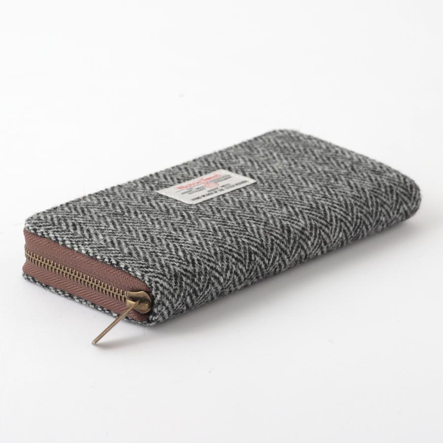 HARRIS TWEED ハリスツイード 100% 長財布 ラウンドファスナー