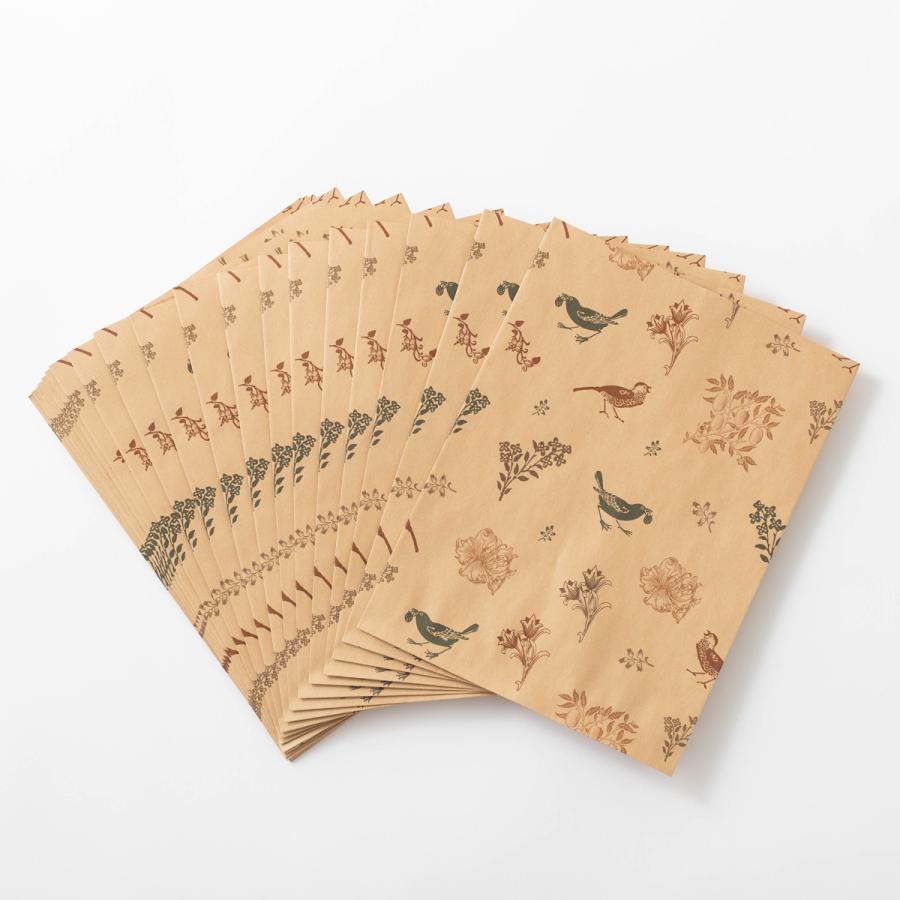 ウイリアム・モリスのデザインを使ったJubileeオリジナル クラフトペーパー 包装紙セット 20枚入り ラッピングキット イギリス 英国