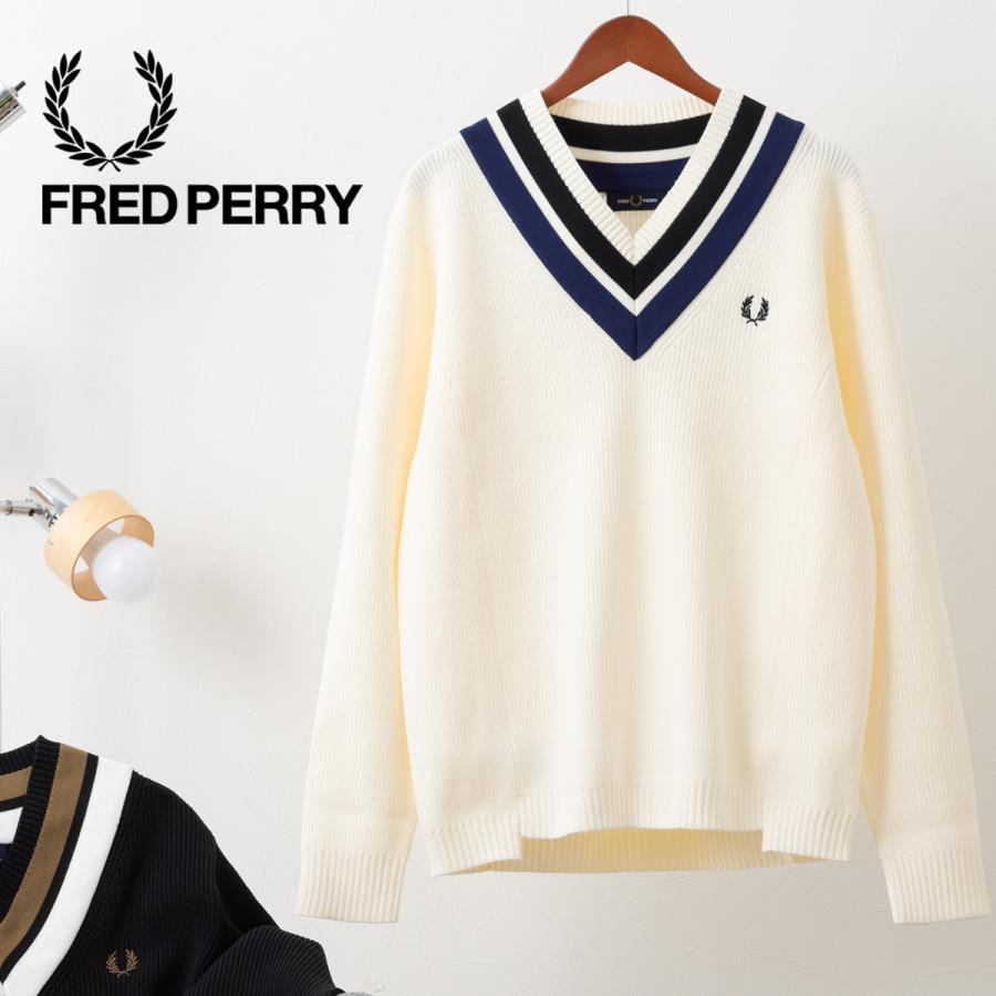 FRED PERRY フレッドペリー メンズ チルデン ストライプ Vネック FRED PERRY フレッドペリー メンズ チルデン ストライプ Vネック