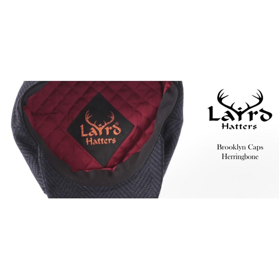 Laird Hatters メンズ キャスケット 英国製 ハンチング ウール ツイード ハンチング帽 レアードハッター Brooklyn Caps Herringbone ネイビーブラック｜ukclozest｜02