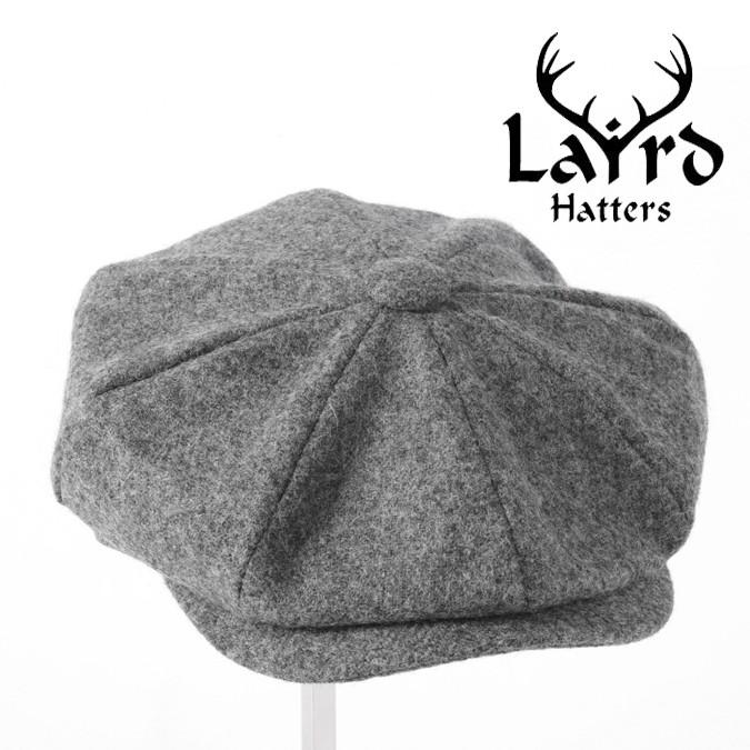最上の品質な Caps ツイード Laird Hudson ハンチング帽 ハンチング Hatters Brooklyn ウール キャスケット レアードハッター メンズ ライトグレイ 英国製 財布 帽子 ファッション小物