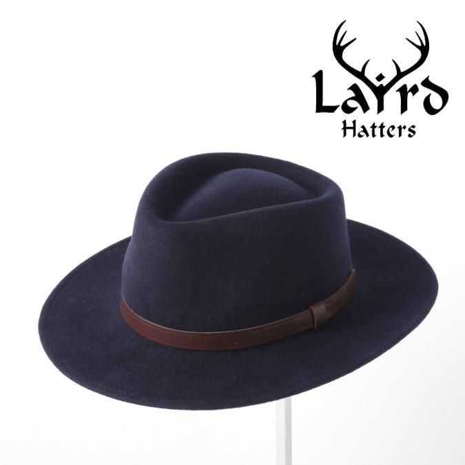 Laird Hatters メンズ フェドラハット 英国製 ウールハット フェルトハット レアードハッター 折り畳み可能 ネイビー レディース｜ukclozest