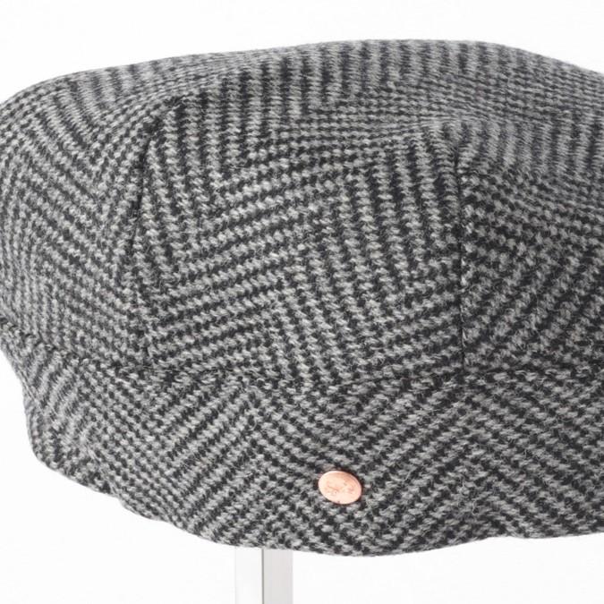 Laird Hatters メンズ キャスケット 英国製 ハンチング ウール ツイード ハンチング帽 レアードハッター Sicilian Caps Herringbone グレーブラック｜ukclozest｜05