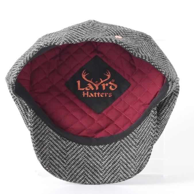 Laird Hatters メンズ キャスケット 英国製 ハンチング ウール ツイード ハンチング帽 レアードハッター Sicilian Caps Herringbone グレーブラック｜ukclozest｜06