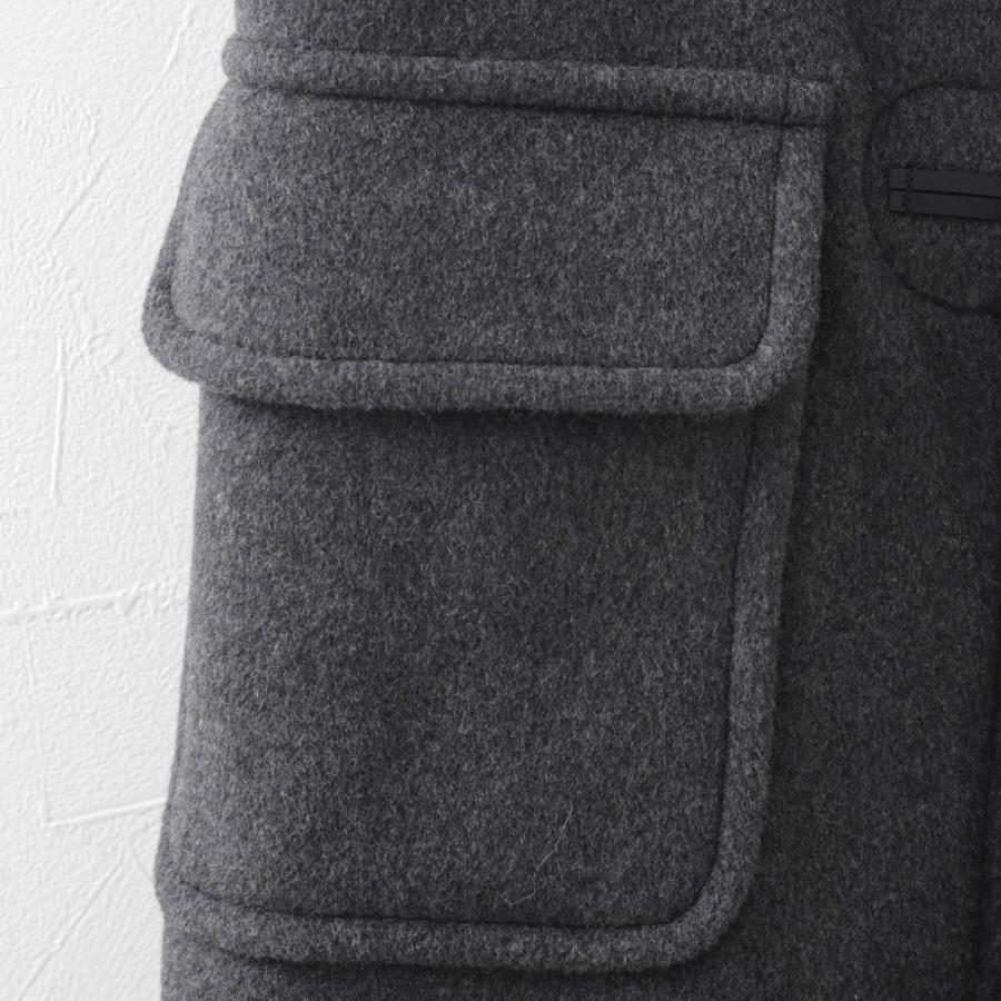 LONDON TRADITION メンズ スリムロングダッフルコート ミッドグレー