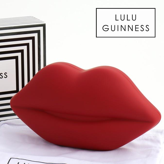 LULU GUINNESS ルルギネス クラッチバッグ Powder Coated Lips Red 