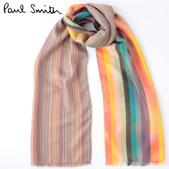 【新品】Paul Smith シルク混 ストライプ　マフラー　スカーフ Paul Smith PAUL SMITH ポールスミス スカーフ マフラー