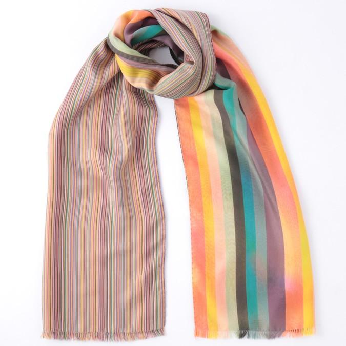 新品】Paul Smith シルク混 ストライプ マフラー スカーフ Paul