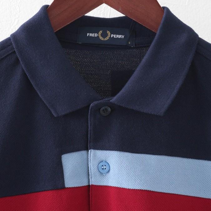 フレッドペリー メンズ ポロシャツ ポロ Fred Perry アブストラクト パネル 2色 スノーホワイト カーボンブルー 正規販売店｜ukclozest｜09