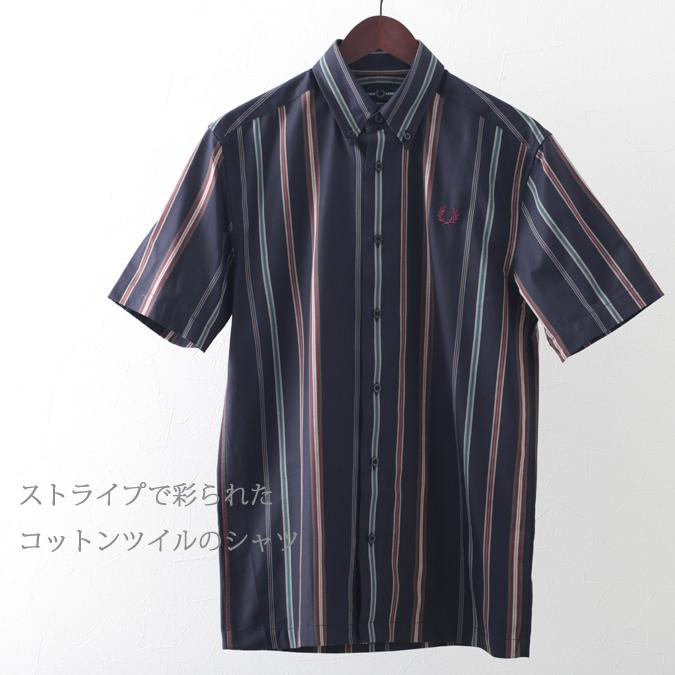 【村卍晴】フレッドペリー　ベロア　長袖ポロシャツ　ストライプ　ネイビー　L 村卍晴様専用】フレッドペリー ベロア 長袖ポロシャツ