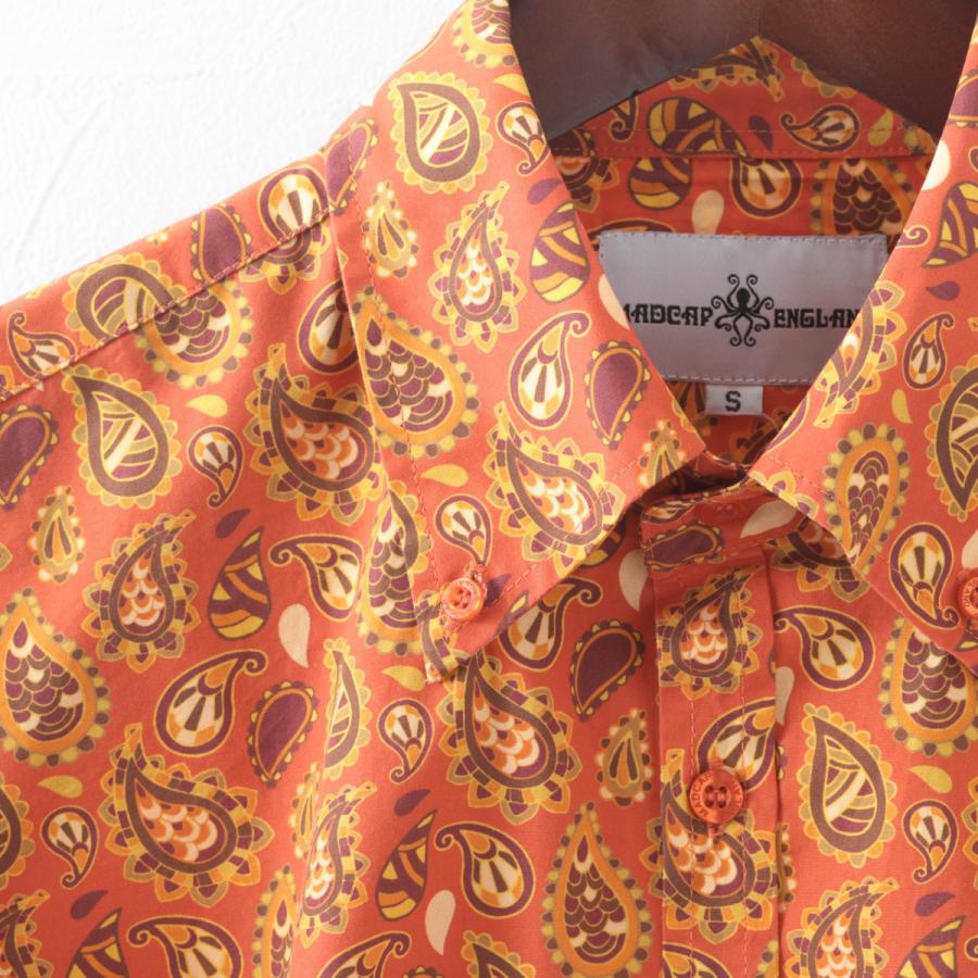 Madcap England メンズ 長袖シャツ ペイズリープリント オレンジ コットン レトロ 70年代 マッドキャップ ギフト モッズファッション トラッド Mc541redgold クローゼスト 通販 Yahoo ショッピング