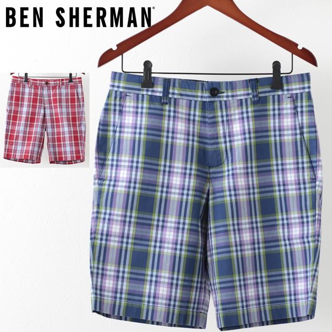 ベンシャーマン メンズ ハーフパンツ Ben Sherman テーラード ショーツ 短パン オーバーサイズ チェック :mg10289:クロー