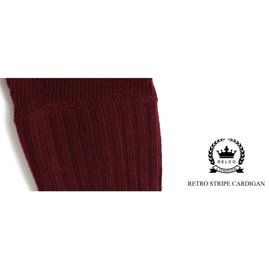 RELCO メンズ カーディガン ニット レトロストライプ レルコ モッズ