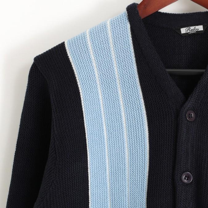 RELCO メンズ カーディガン ニット レトロストライプ レルコ モッズ