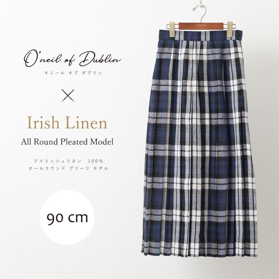 O'NEIL of DUBLIN OF リネン100% オール ラウンド プリーツ O'NEIL of DUBLIN OF リネン100% オール ラウンド プリーツ