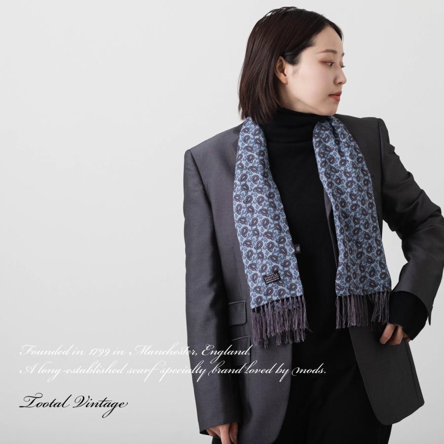 Tootal Scarf Vintage ユニセックス レーヨン スカーフ スチール Tootal Scarf Vintage ユニセックス レーヨン スカーフ スチール
