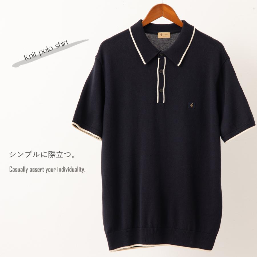 ヴィンテージ　ガビッチ　ニットポロ　レトロ Gabicci（ガビッチ） メンズ ポロシャツ 半袖 ニットポロ ティップ
