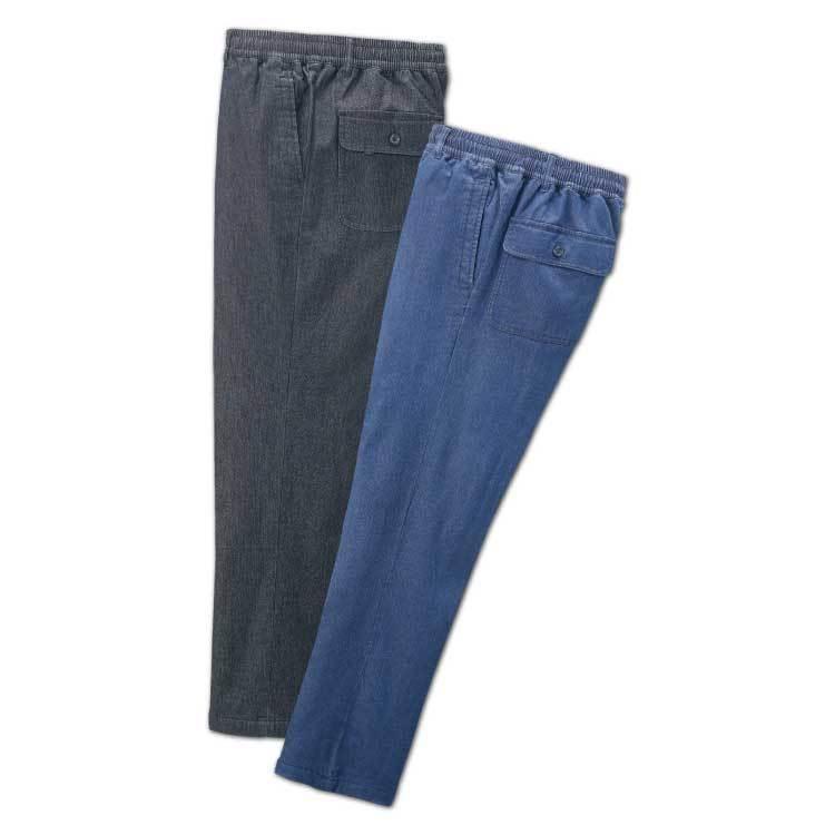 紳士 シニア メンズ あったか裏フリースデニムパンツ2色組(7850/7851